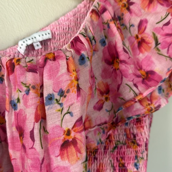 Endless Rose Floral Pink One-Shoulder Top small - Picture 3 of 5